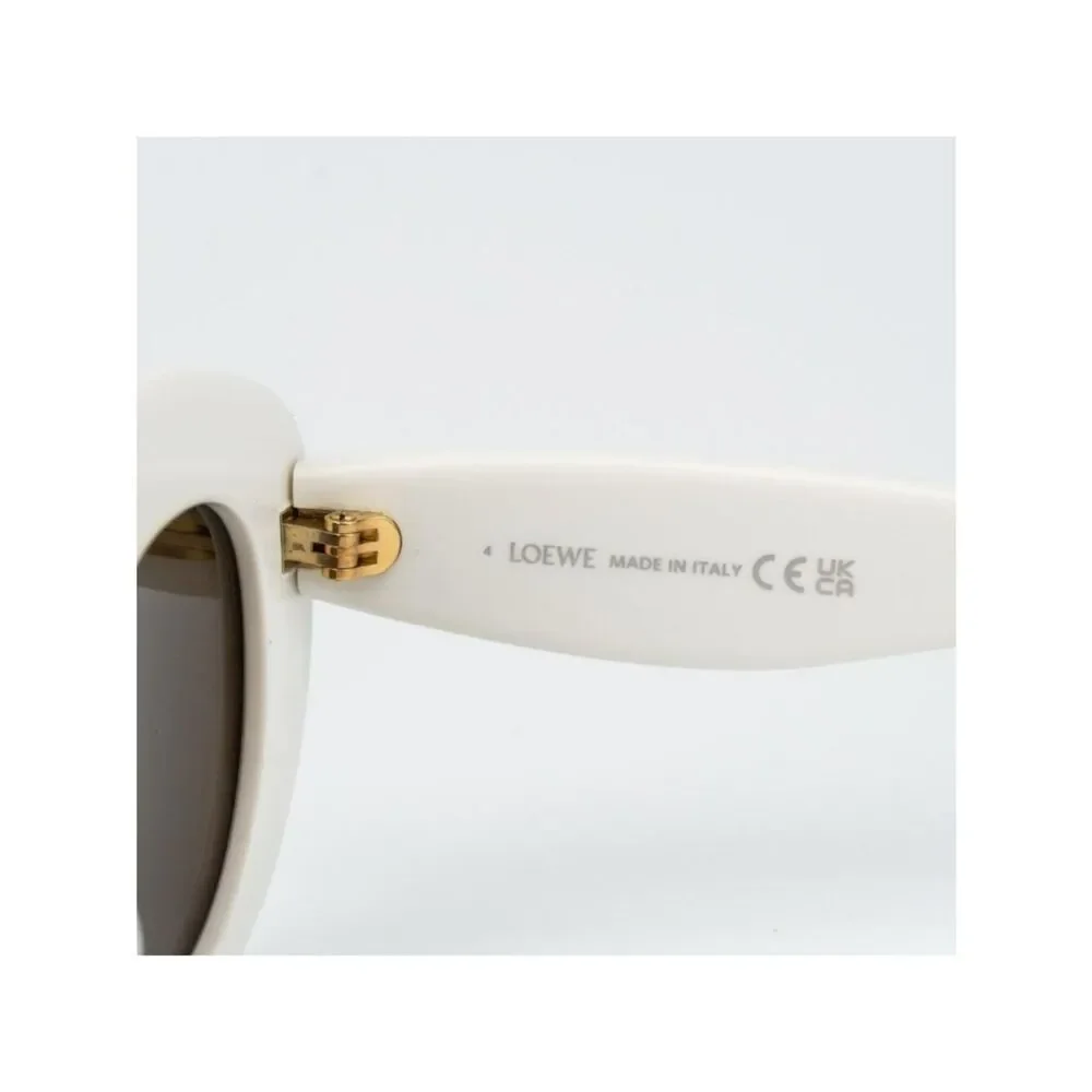 Loewe CURVY Women Sunglasses Ivory Brown Square LW40153I 25E NEW AUTHENTIC